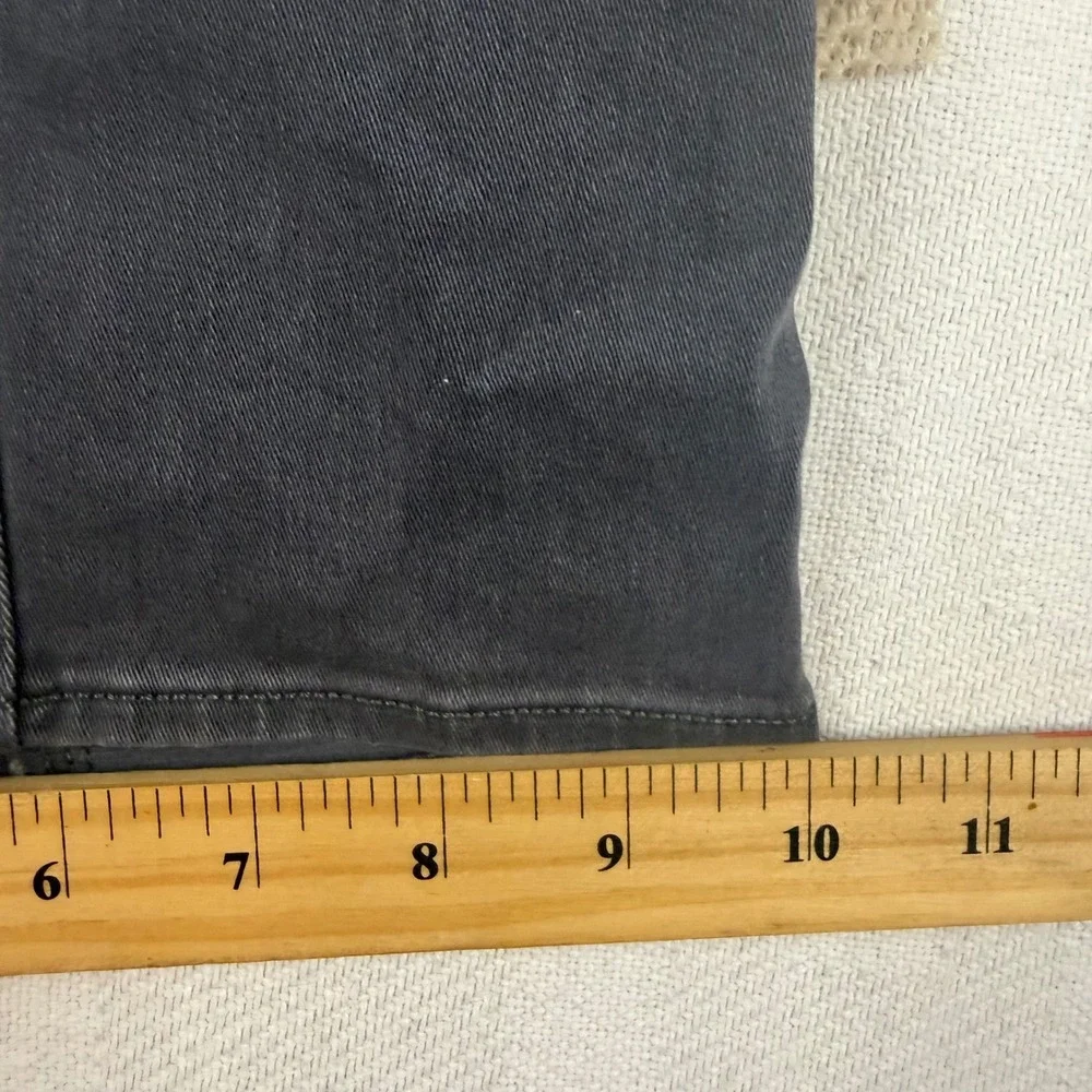 Express High Rise Seamed Denim Shorts Charcoal Gray Side Zip Tassel Size 8 NEW